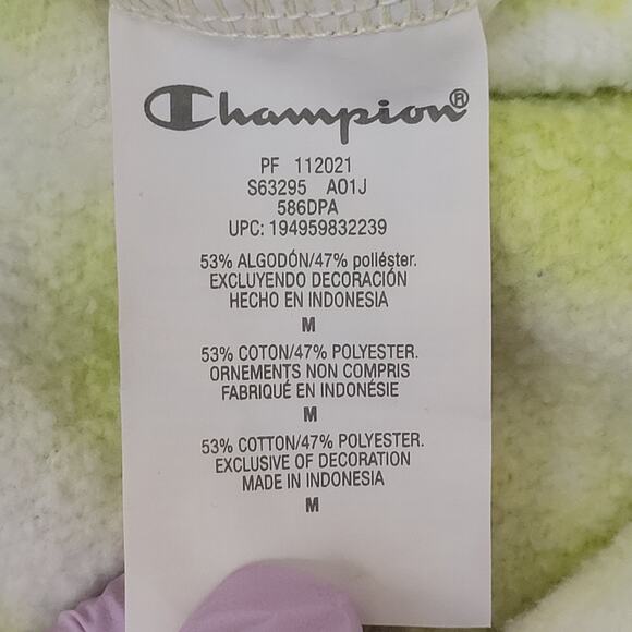 Champion Sweatshirt Medium 22x25 Green White Baggy - Picture 10 of 16